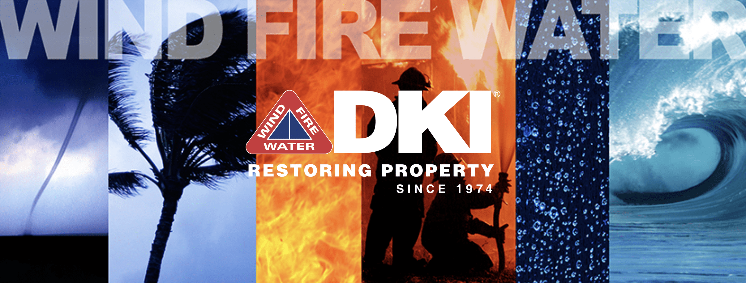 DKI Banner Showing Wind Fire And Water Disaster